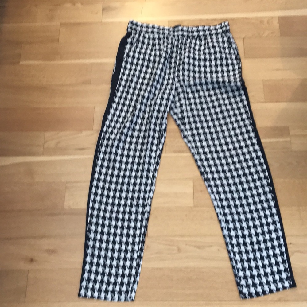 Silk Intermix Houndstooth Pants